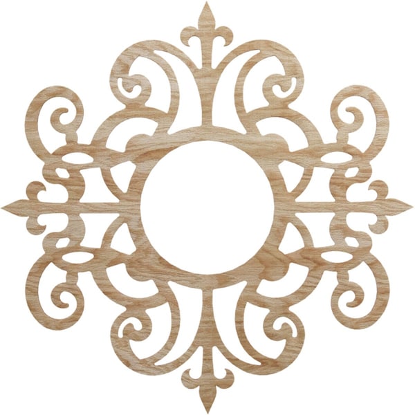 Ekena Millwork Dijon Wood Fretwork Pierced Ceiling Medallion, Red Oak, 38"OD x 12 3/8"ID x 3/8"T CMWP38X38X0375DIRO - main